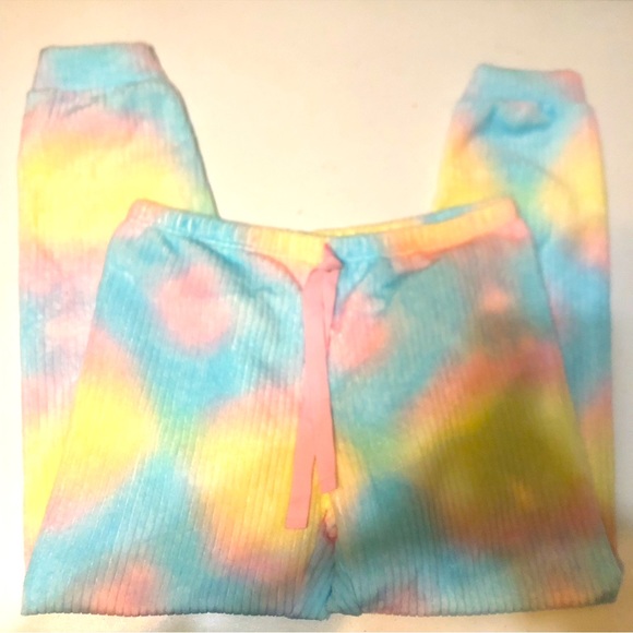 NWOT Pastel Tie Dye Fuzzy Pajama Pants xL - Picture 1 of 5